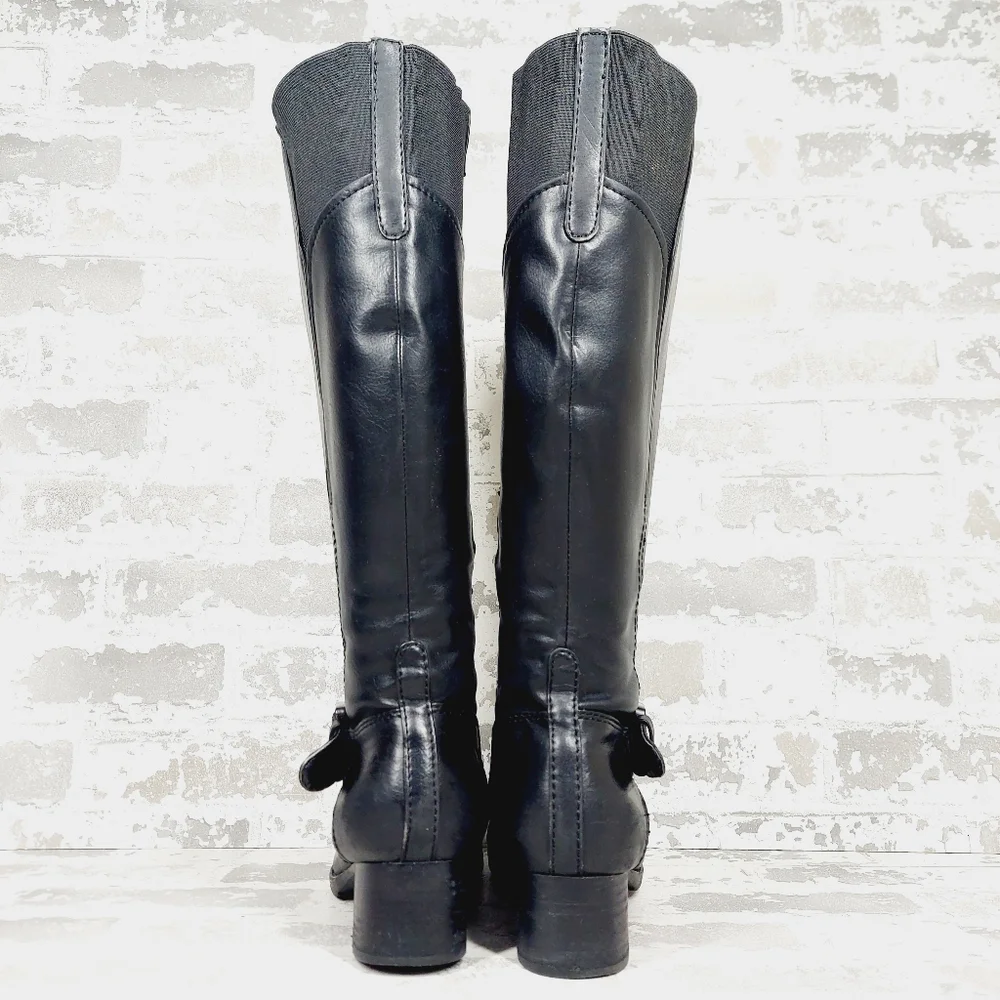 New BareTraps Women's Black Faux Leather Riding Boots F206 - Picture 6 of 12